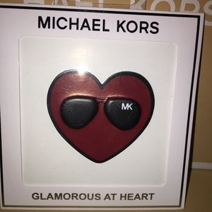 NWT - MICHAEL KORS LUXE LEATHER HEART STICKER